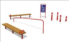 PipeLine Group B, 9700-02-B, with Recycled Plastic Bench Tops