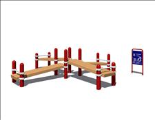 PipeLine Station 2, 9702-02, Toe-Reach, with Recycled Plastic Bench Tops