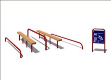 PipeLine Station 13, 9713-02, Sit-Up, with Recycled Plastic Bench Tops