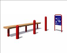 PipeLine Station 15, 9715-02, Leg-Over, with Recycled Plastic Bench Top