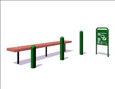 PipeLine Station 15, 9715-03, Leg-Over, with SofDek Bench Top